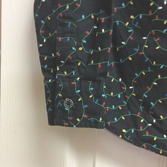 🩷FREE PLANET BOYS Size 5 Holiday Dress Button Up Shirt Black/Multi - Picture 4 of 10